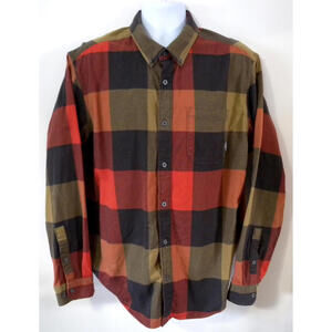 Eddie Bauer Mens Classic Fit  Multicolor Plaid Button Down Cotton Long Sleeve XL